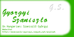 gyorgyi szaniszlo business card